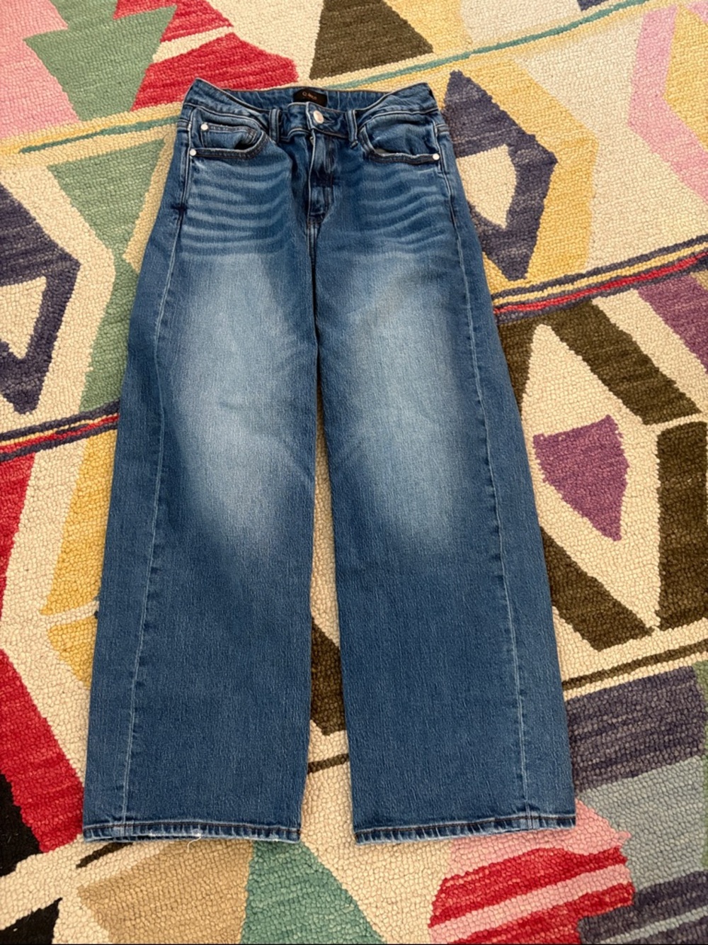 Quince Bella Stretch Wide Leg Jeans Atlantic Blue High Rise Size 28 - Picture 4 of 12